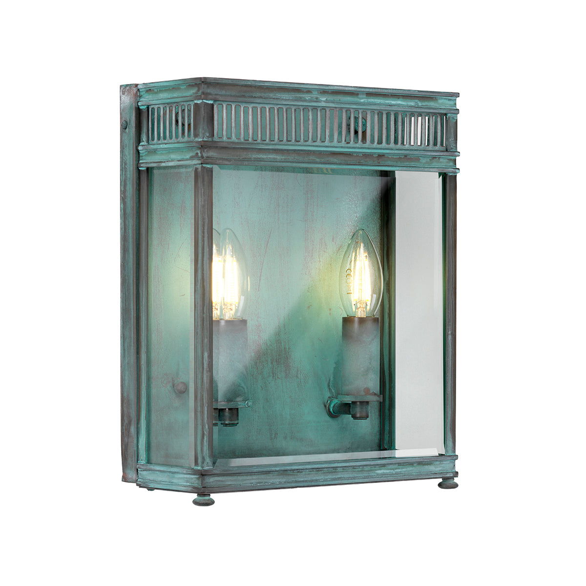 Holborn Patina Kültéri Kettős Fél Lantern Fali Lámpa