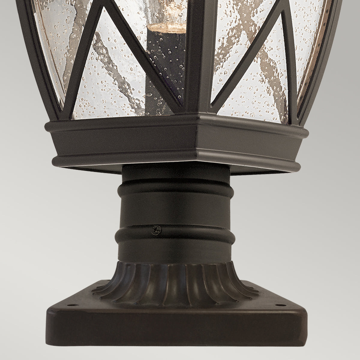 Tangier Kültéri Bronz Pedestal Lámpa, 19cm