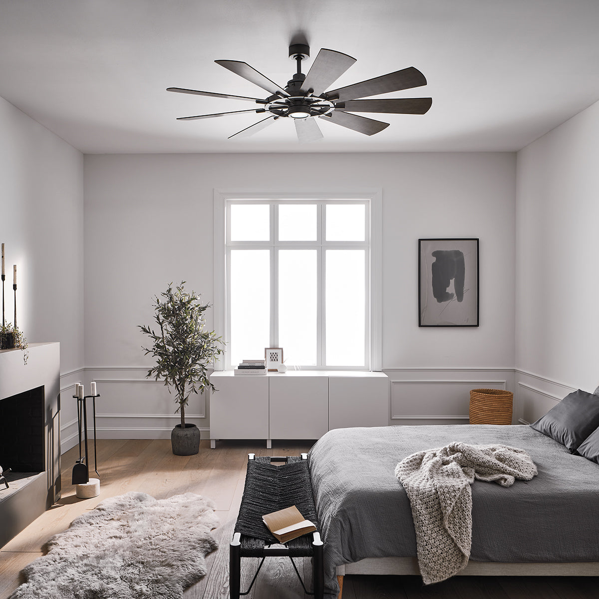 Kichler Gentry 165cm Mennyezeti Ventilátor LED Lámpával & Távirányítóval - Cink