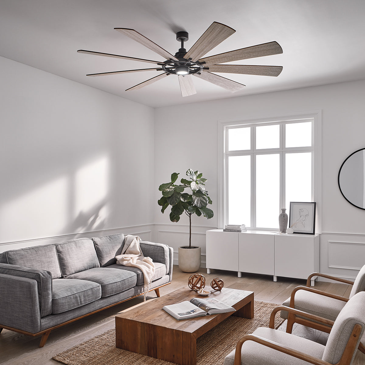 Kichler Gentry XL 216cm Mennyezeti Ventilátor LED Lámpával & Távirányítóval - Cink