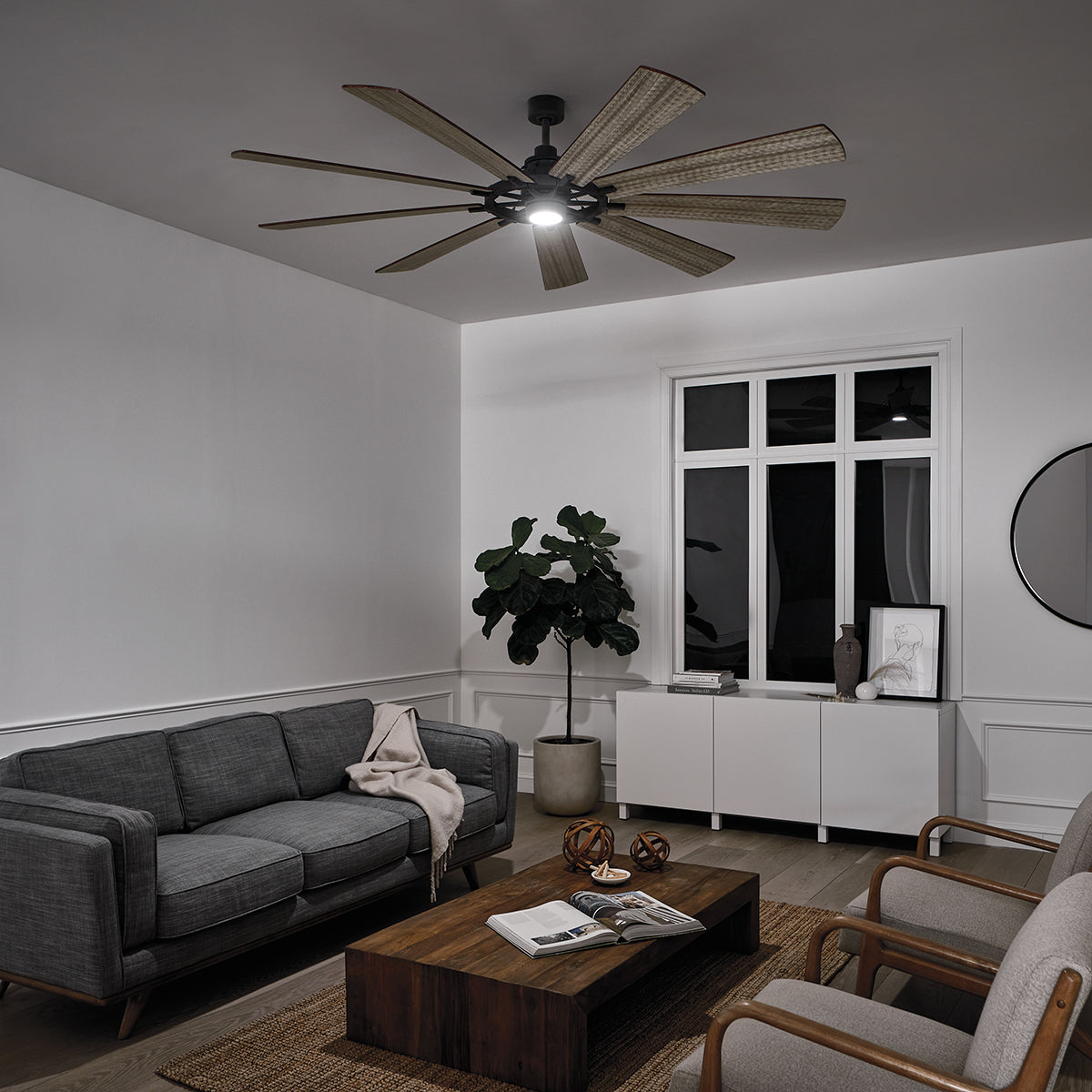 Kichler Gentry XL 216cm Mennyezeti Ventilátor LED Lámpával & Távirányítóval - Cink
