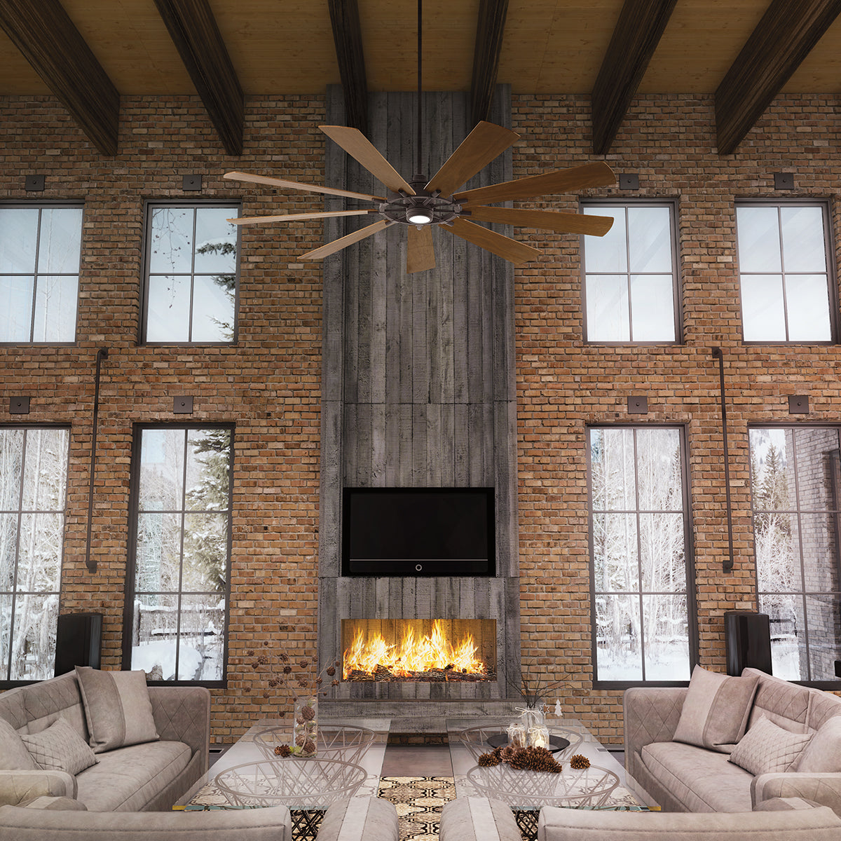 Kichler Gentry XL 216cm Mennyezeti Ventilátor LED Lámpával & Távirányítóval - Cink