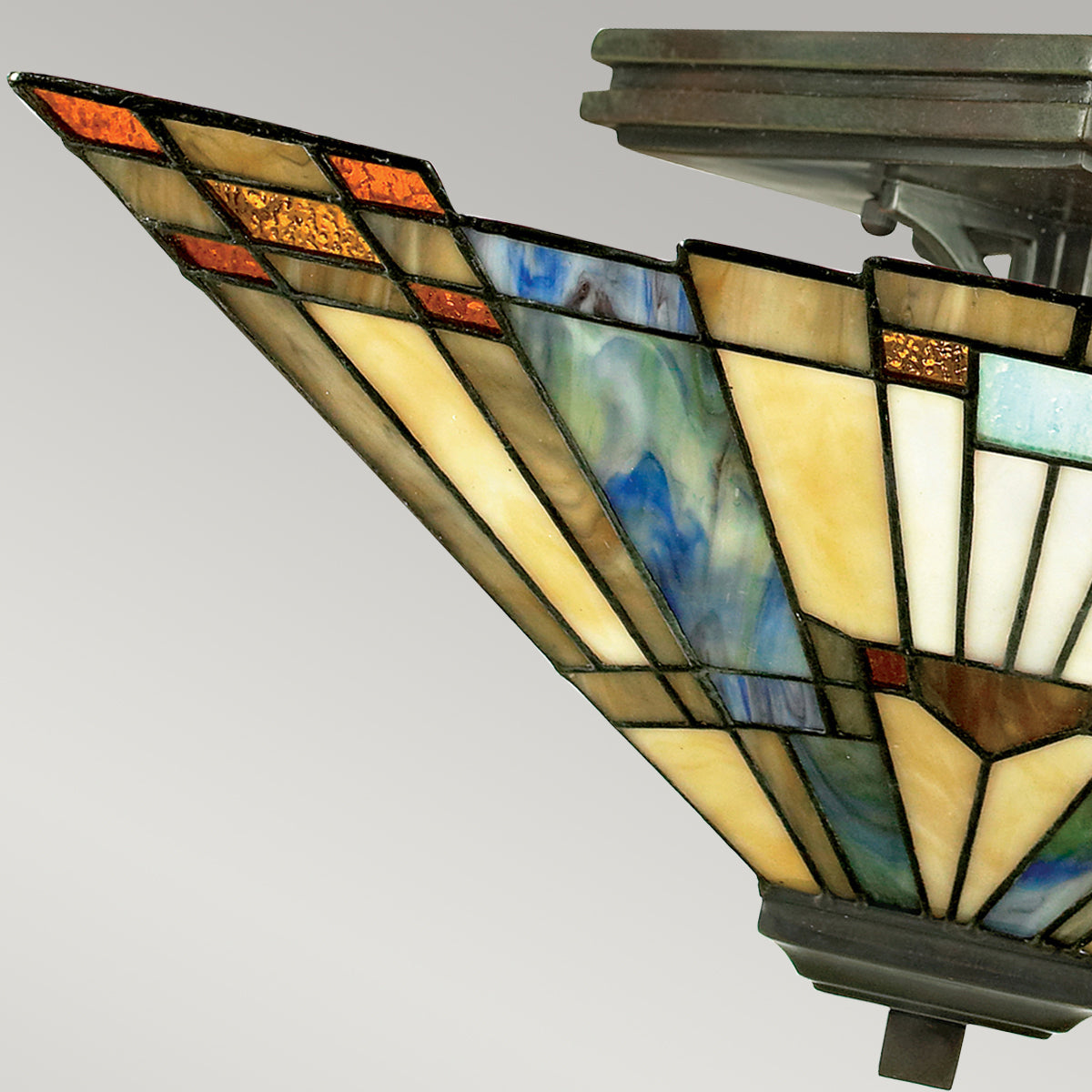 Inglenook Tiffany Style Félig Süllyesztett Mennyezeti Lámpa, 2 Izzós