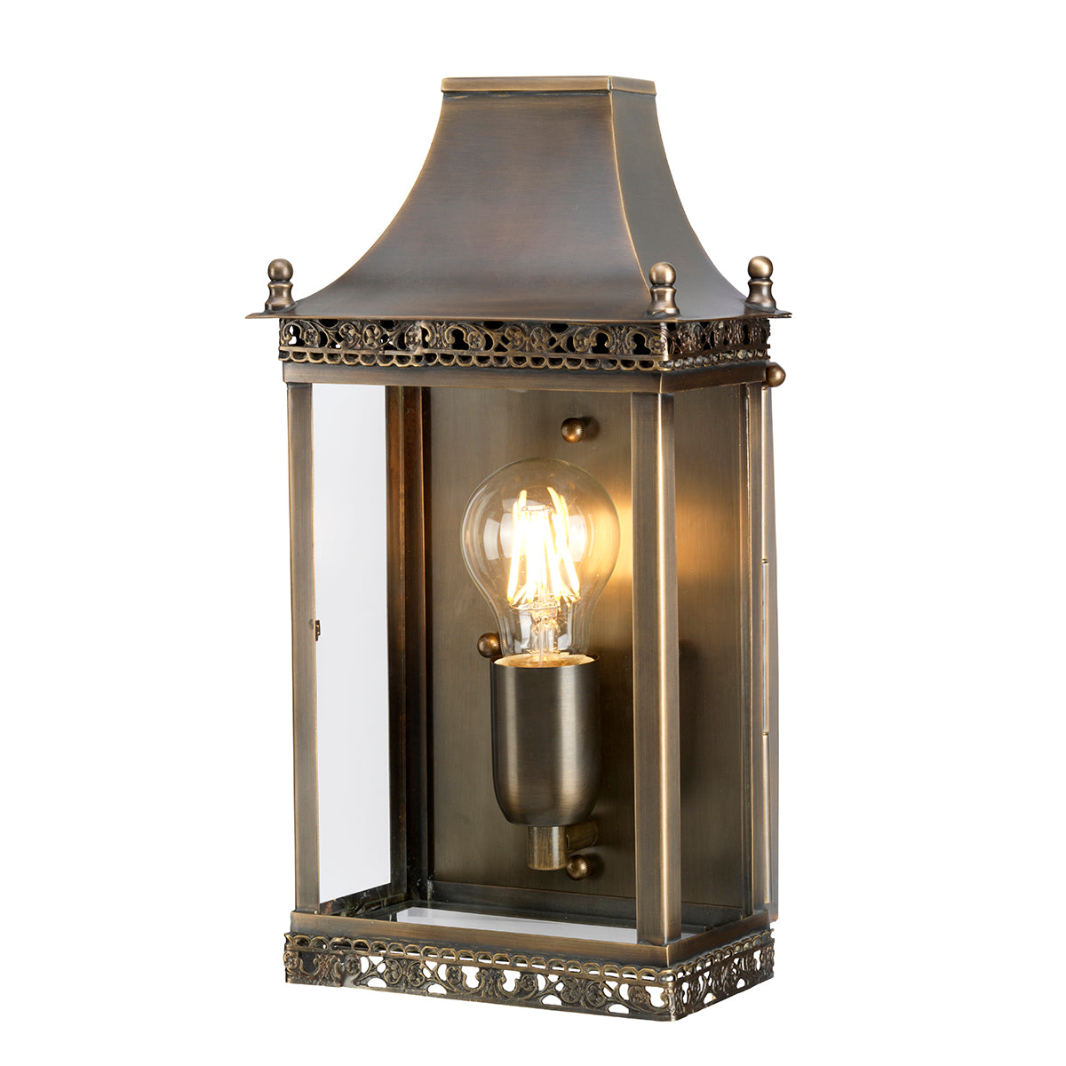 Regents Park Kültéri Antikolt Sárgaréz Fali Lantern