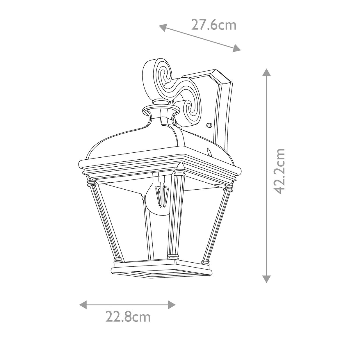 Bayview Nagy Kültéri Fekete Fali Lámpa Lantern