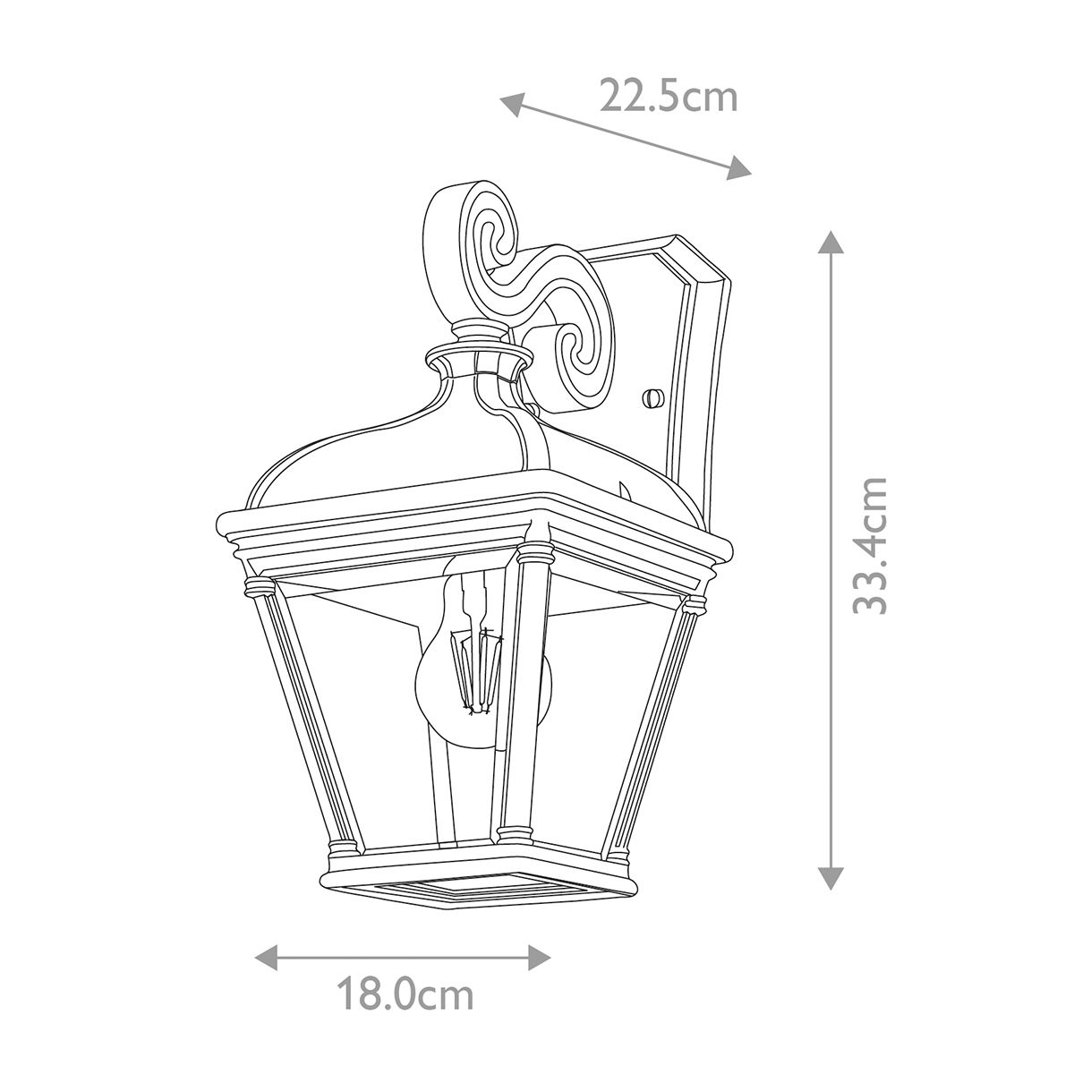 Bayview Fekete Kültéri Fali Lantern Lámpa