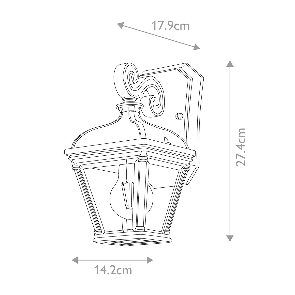 Bayview Kicsi Fekete Lantern Fali Lámpa