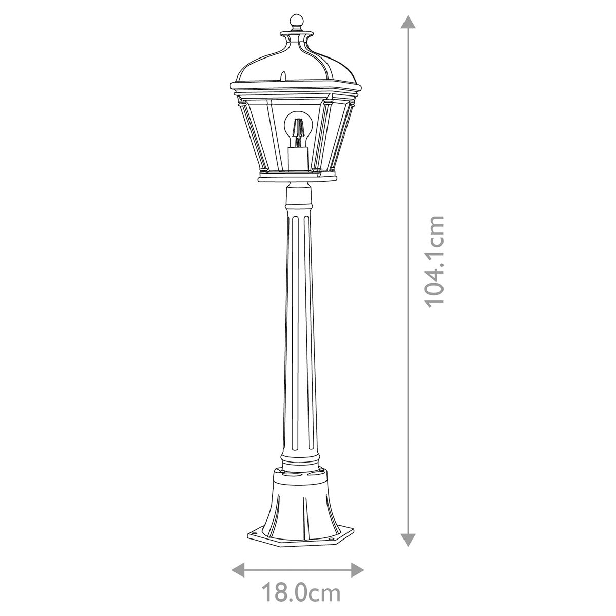 Bayview Fekete Pillér Lantern Kültéri Lámpa