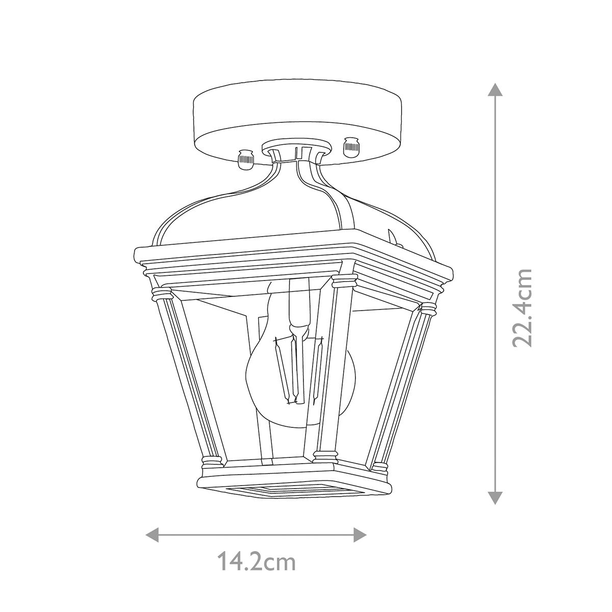 Bayview Fekete Függő Kültéri Porch Lantern