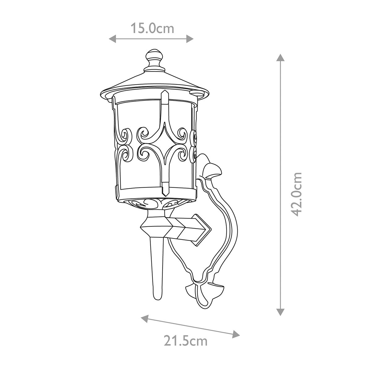 Hereford Kültéri Fekete Fali Lantern Lámpa