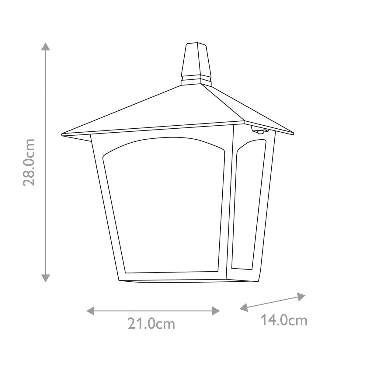 York Fekete Kültéri Süllyesztett Fél Lantern