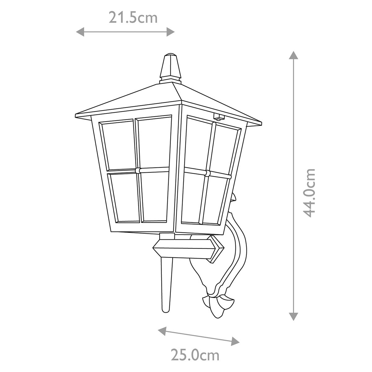 Canterbury Kültéri Fekete Fali Felfelé Néző Lantern Lámpa