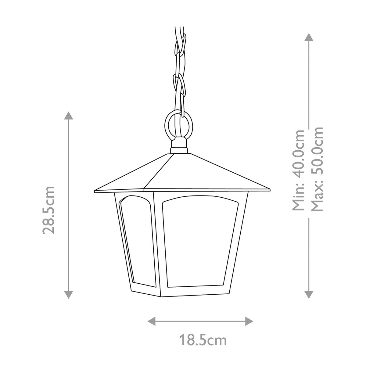 York Fekete Kültéri Porch Függő Lantern