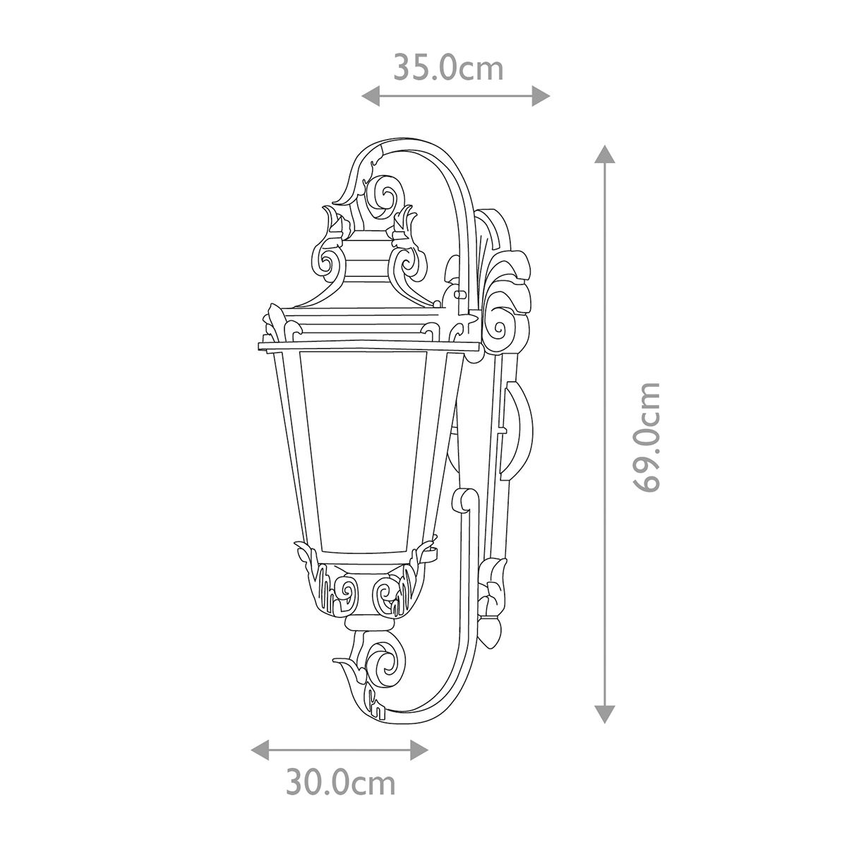 Baltimore Nagy Kültéri Fali Lantern Lámpa, Bronz