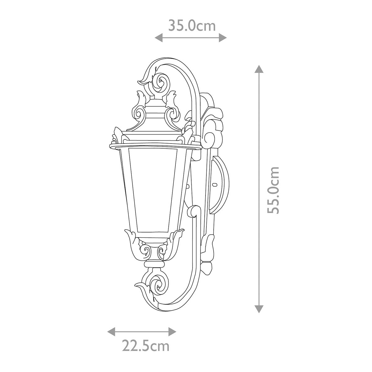 Baltimore Kültéri Bronz Fali Lantern Lámpa