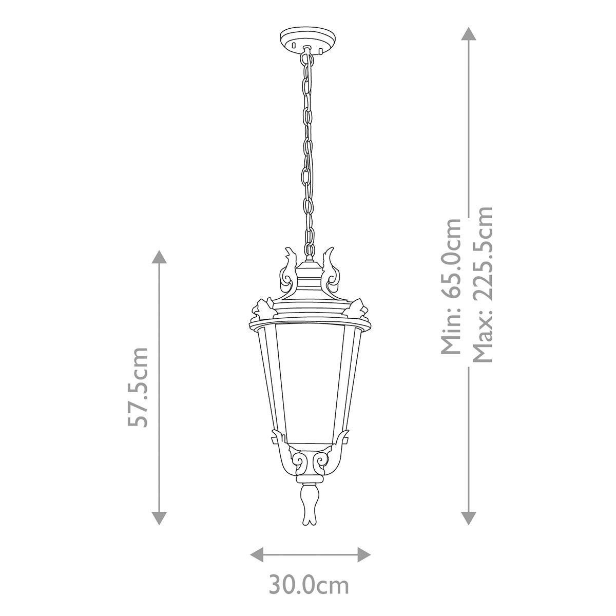 Baltimore Nagy Kültéri Függő Lantern, Bronz