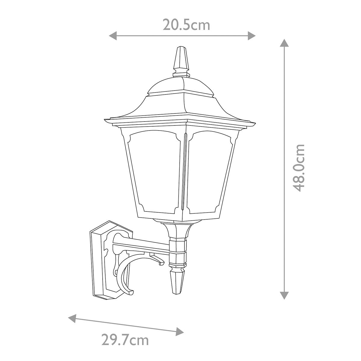 Chapel Kültéri Fekete Felfelé Néző Fali Lantern