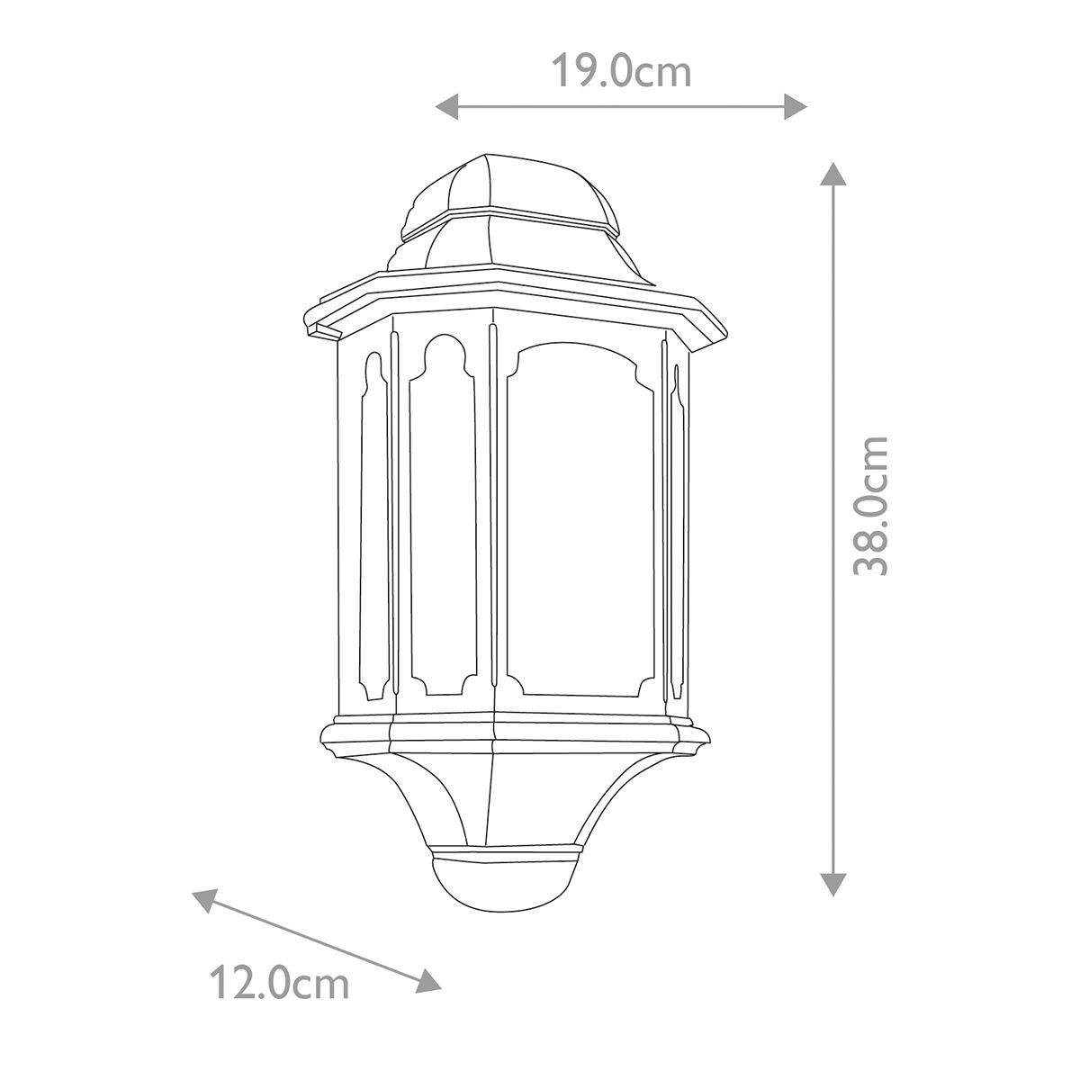 Chapel Kültéri Fekete Fél Lantern