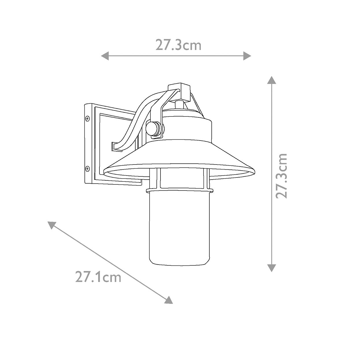 Boynton Kicsi Kültéri Ezüst Fali Lantern, Ezüst