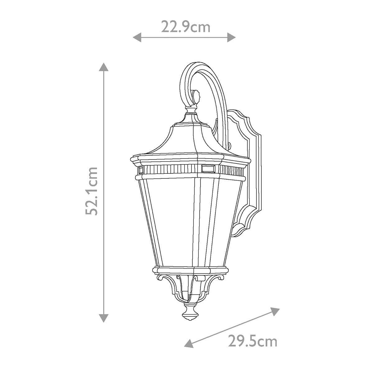 Cotswold Lane Kültéri 2 Izzós Fali Lantern, Fekete