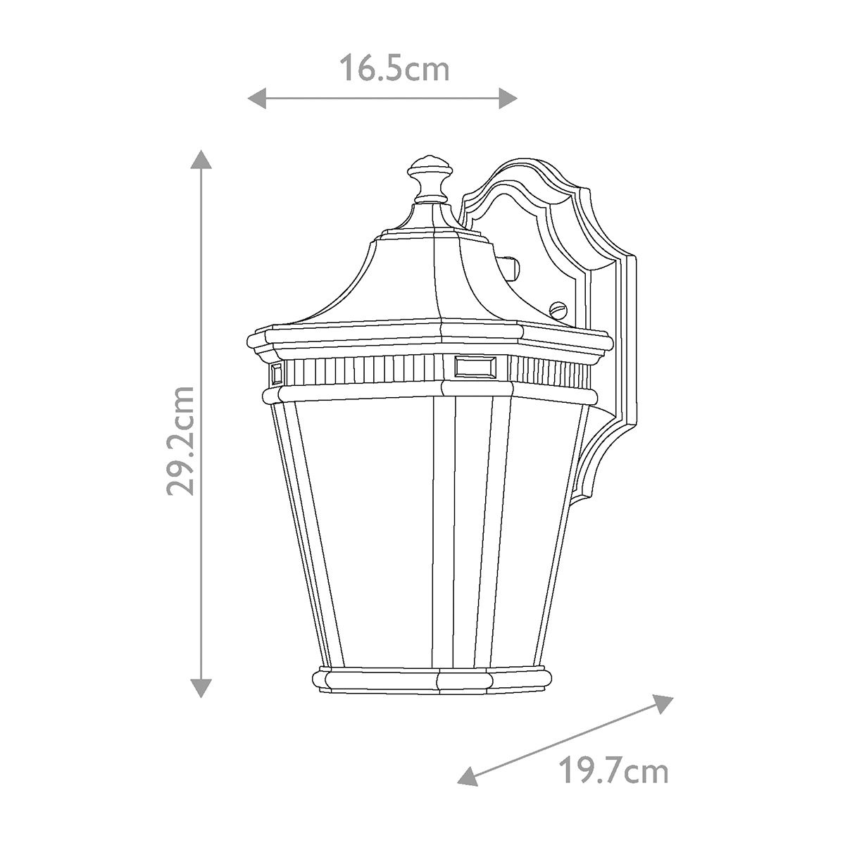 Cotswold Kültéri Kicsi Fekete Fali Lantern