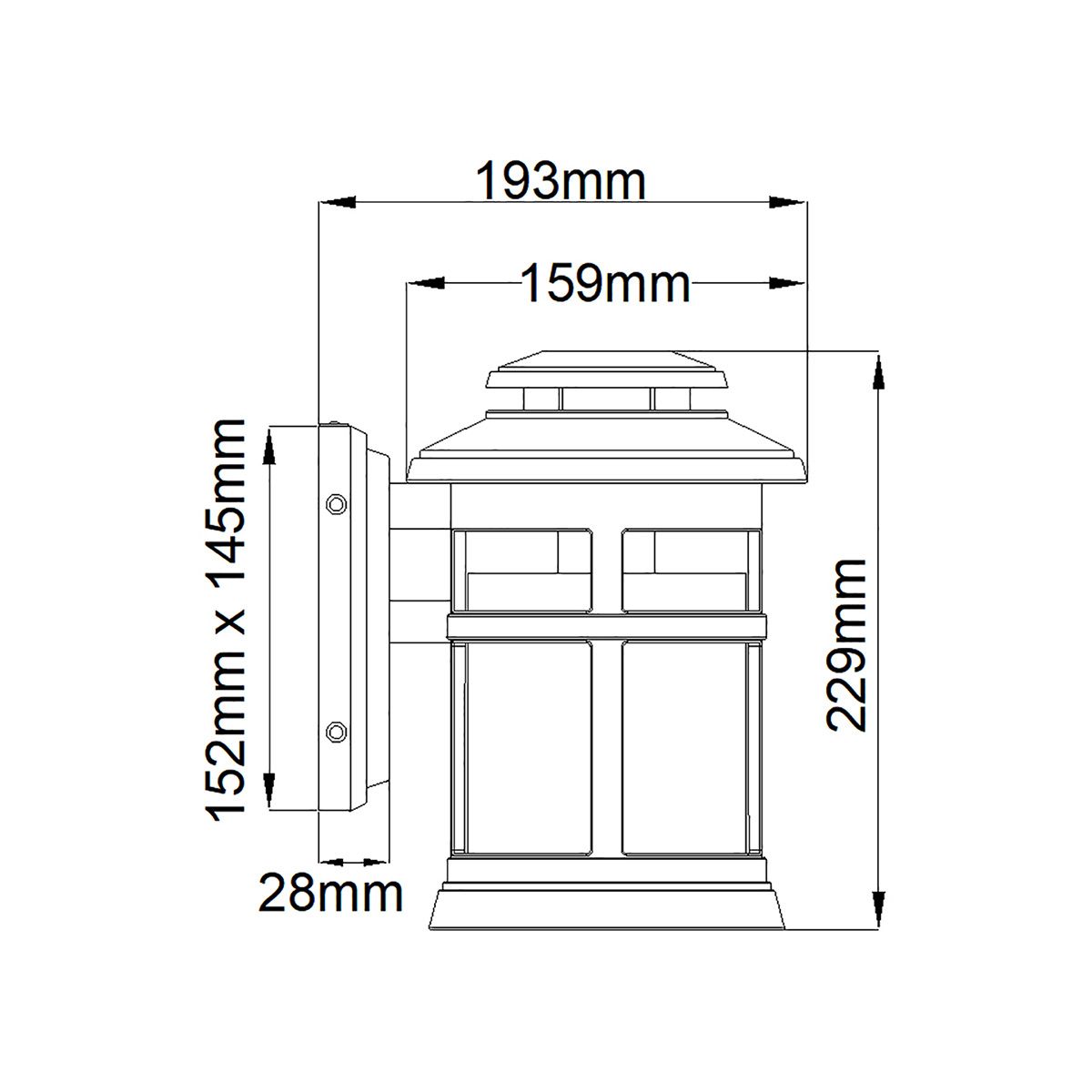 Newport Kültéri Bronz IP44 Fali Lámpa