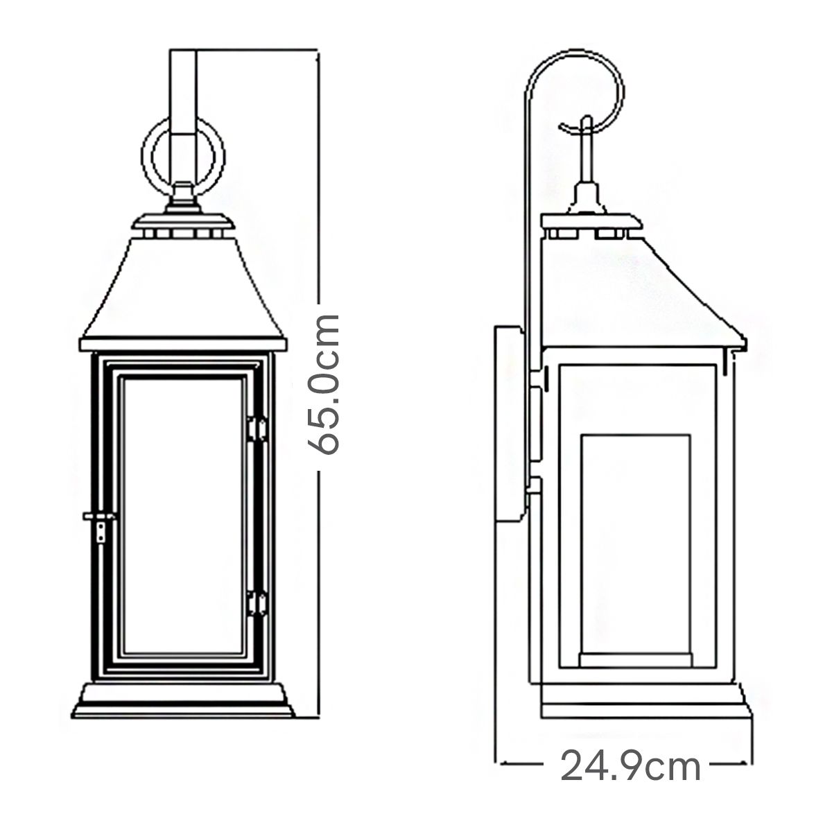 Shepher Kültéri Nagy Fali Lantern, Cink