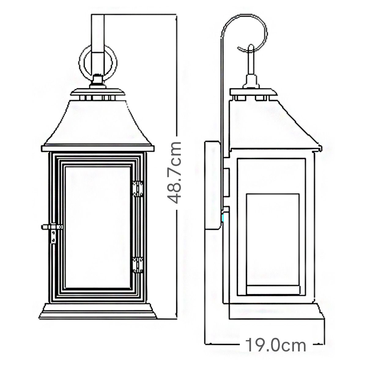 Shepherd Kültéri Kettős Fali Lantern, Cink