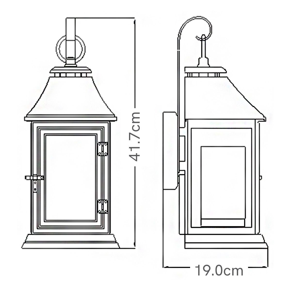 Shepherd Kültéri Kicsi Fali Lantern, Cink