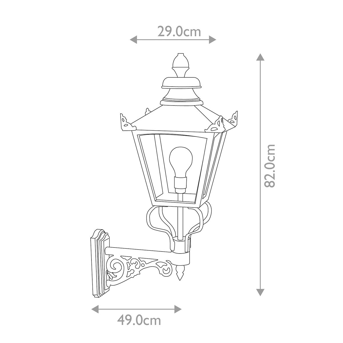 Grampian Fekete Fali Lantern, Kültéri Lámpa