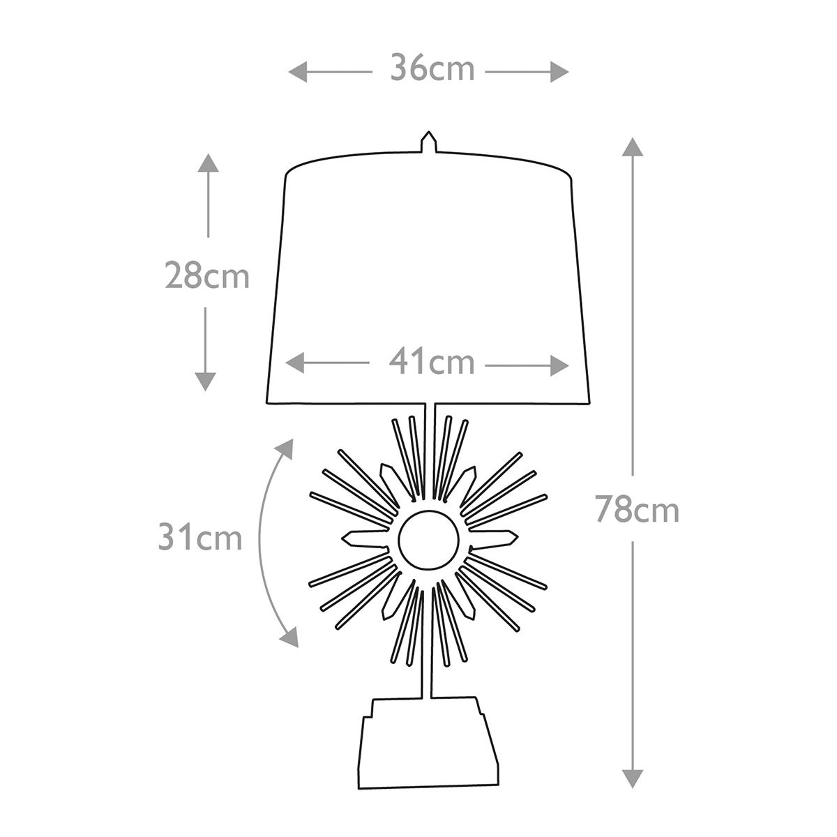 Sun King Arany Asztali Lámpa