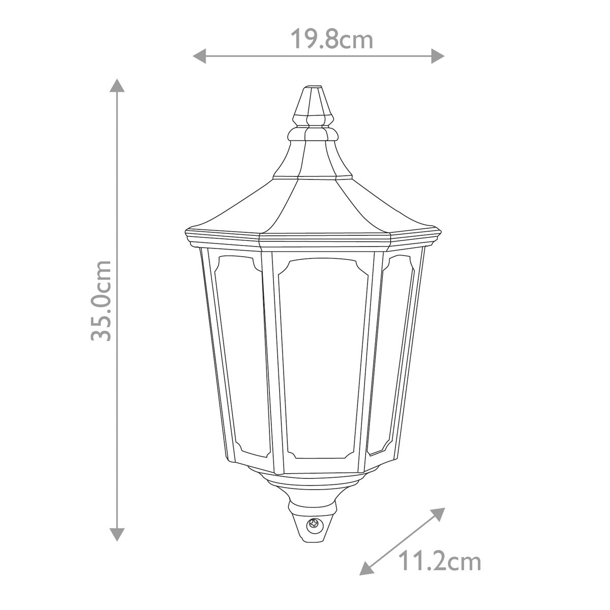 Cricklade Kültéri Arany & Fekete Fél Lantern Lámpa