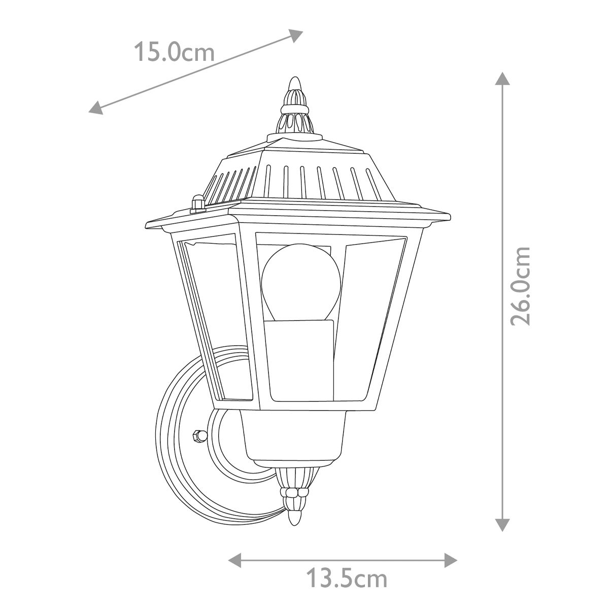 Highnam Kültéri Bronz Fali Lantern