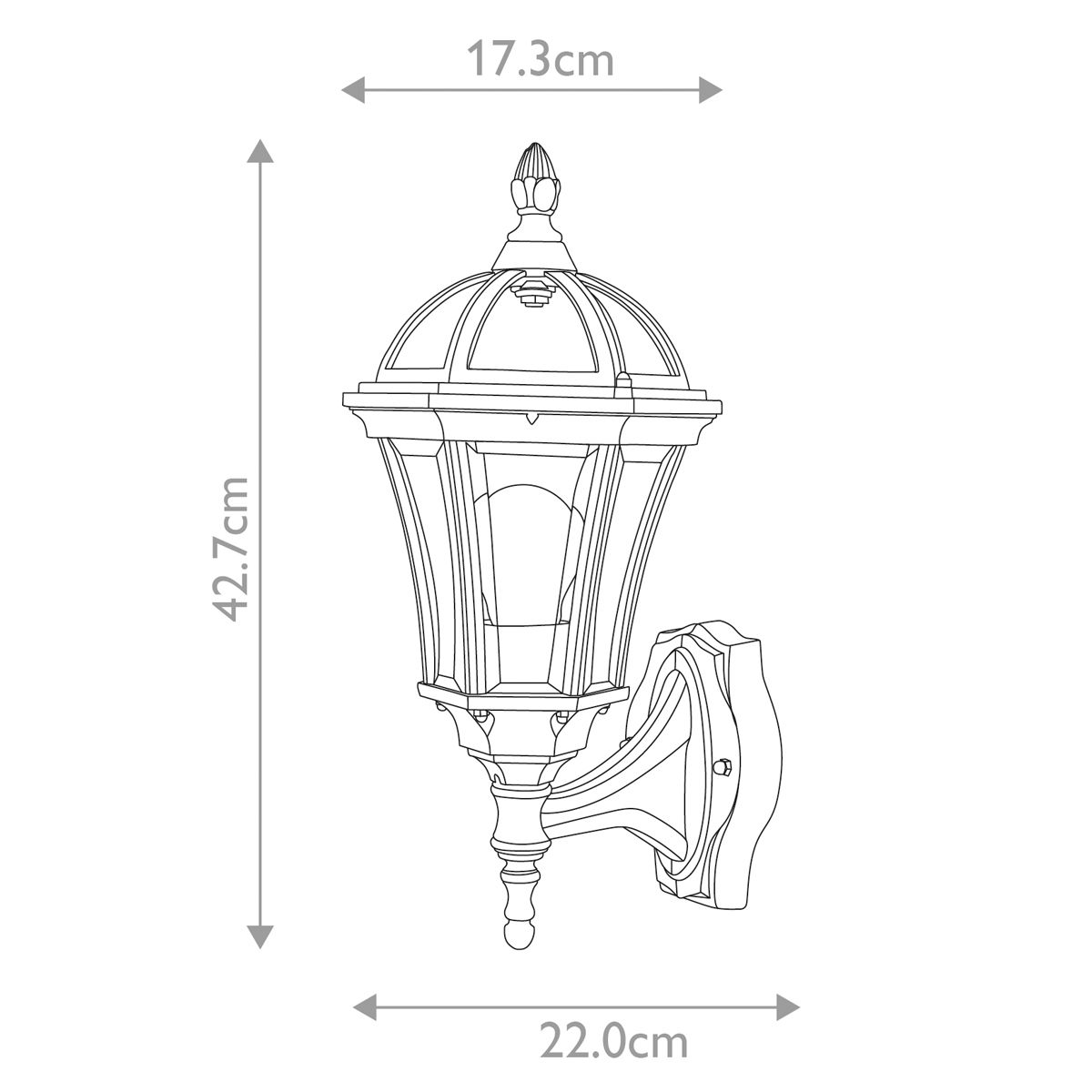 Ledbury Kültéri Fekete Fali Lantern Lámpa