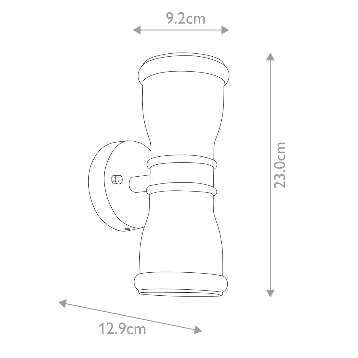 Malvern Fekete Kültéri Fali Lantern