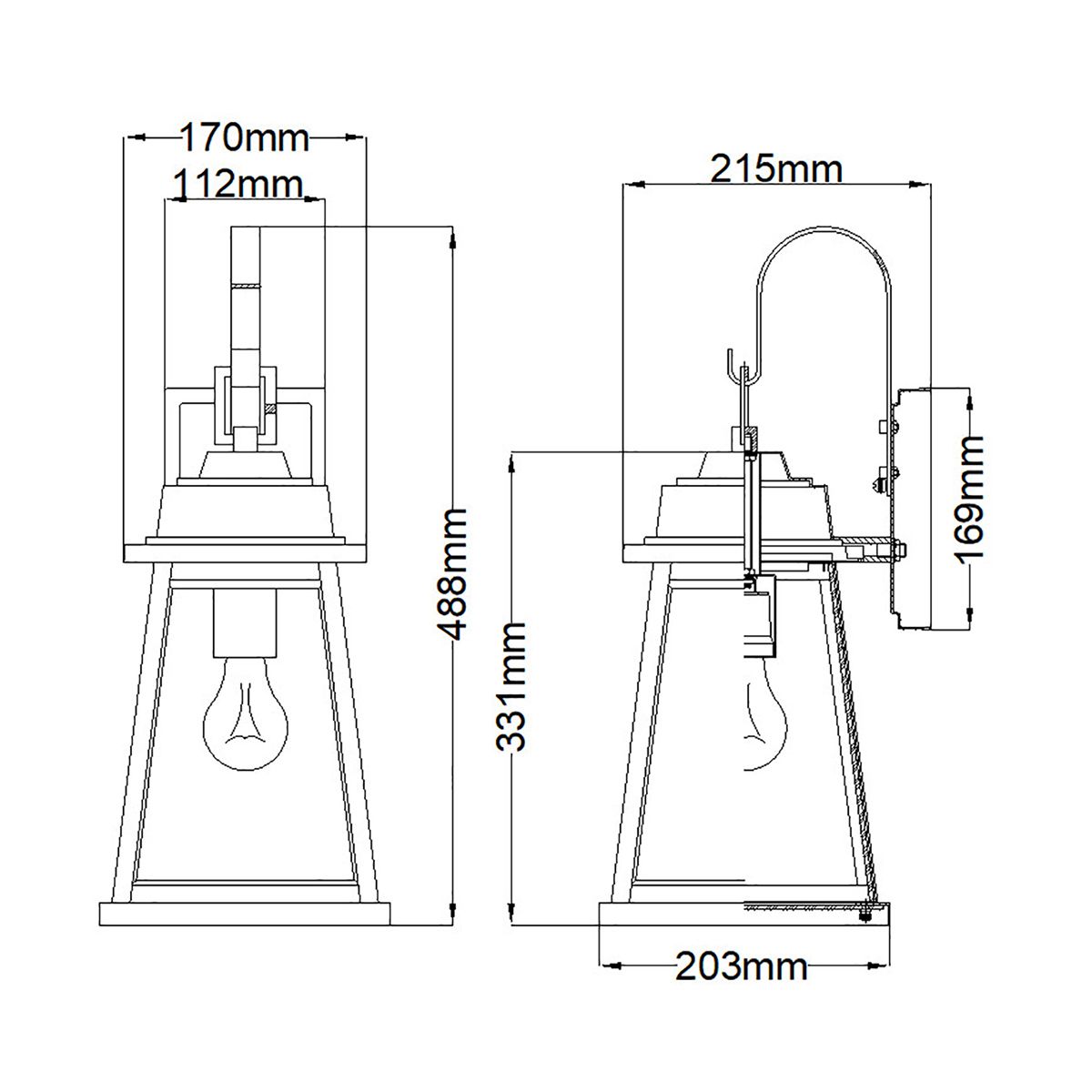 Bainbridge Kültéri Fali Lantern Lámpa, Bronz