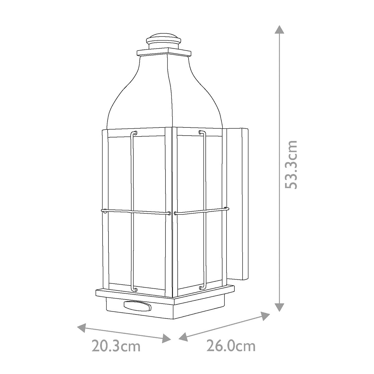 Bingham 3 Izzós Kültéri Nagy Bronz Fali Lantern