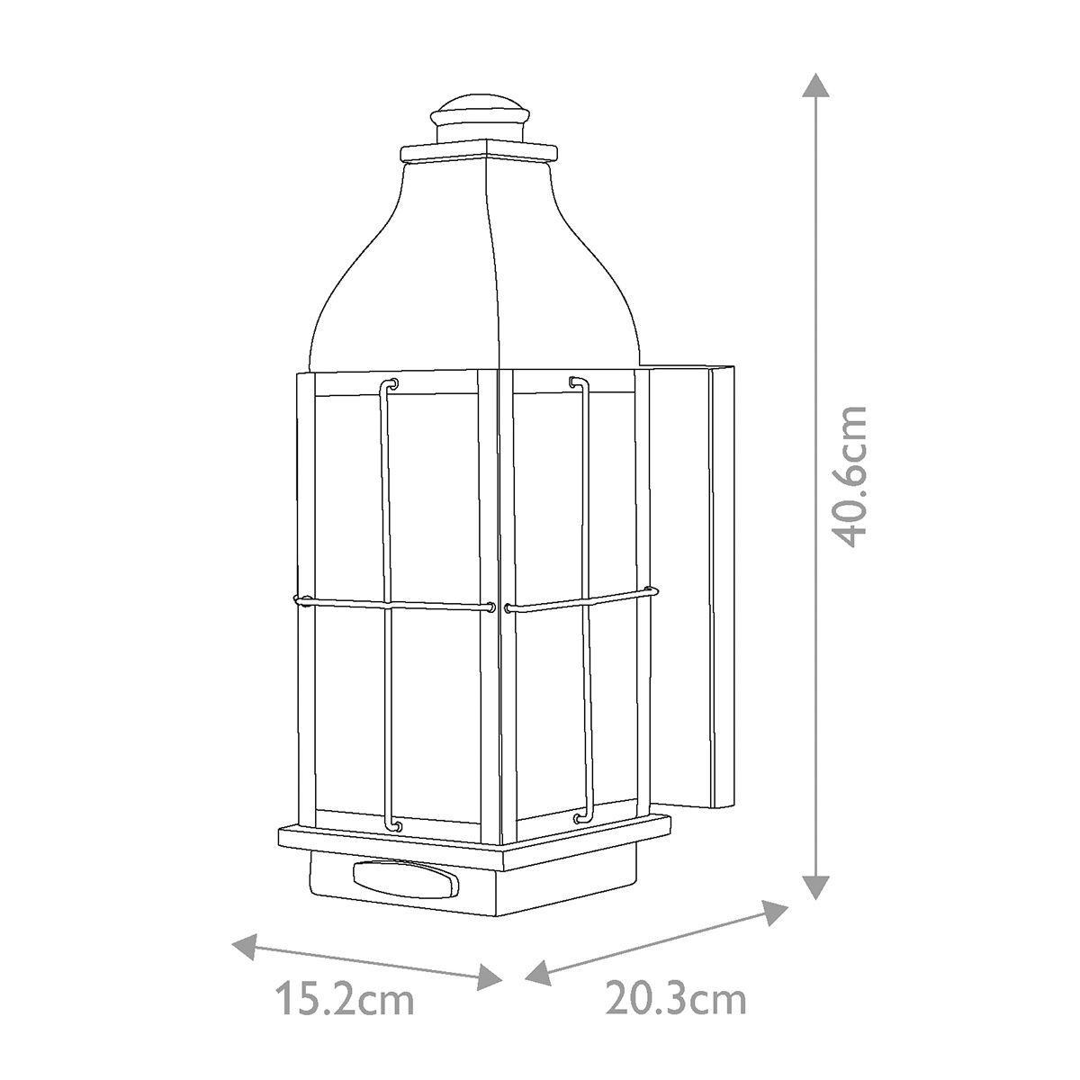 Bingham Kültéri 3 Izzós Bronz Fali Lantern