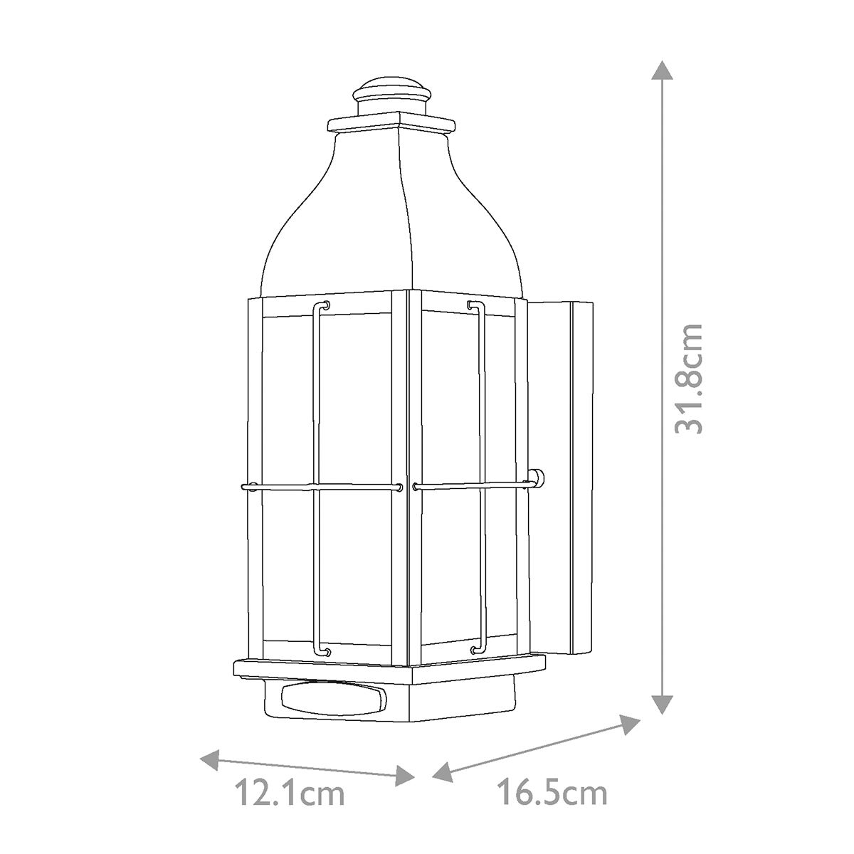 Bingham Kültéri Kicsi Bronz Fali Lantern