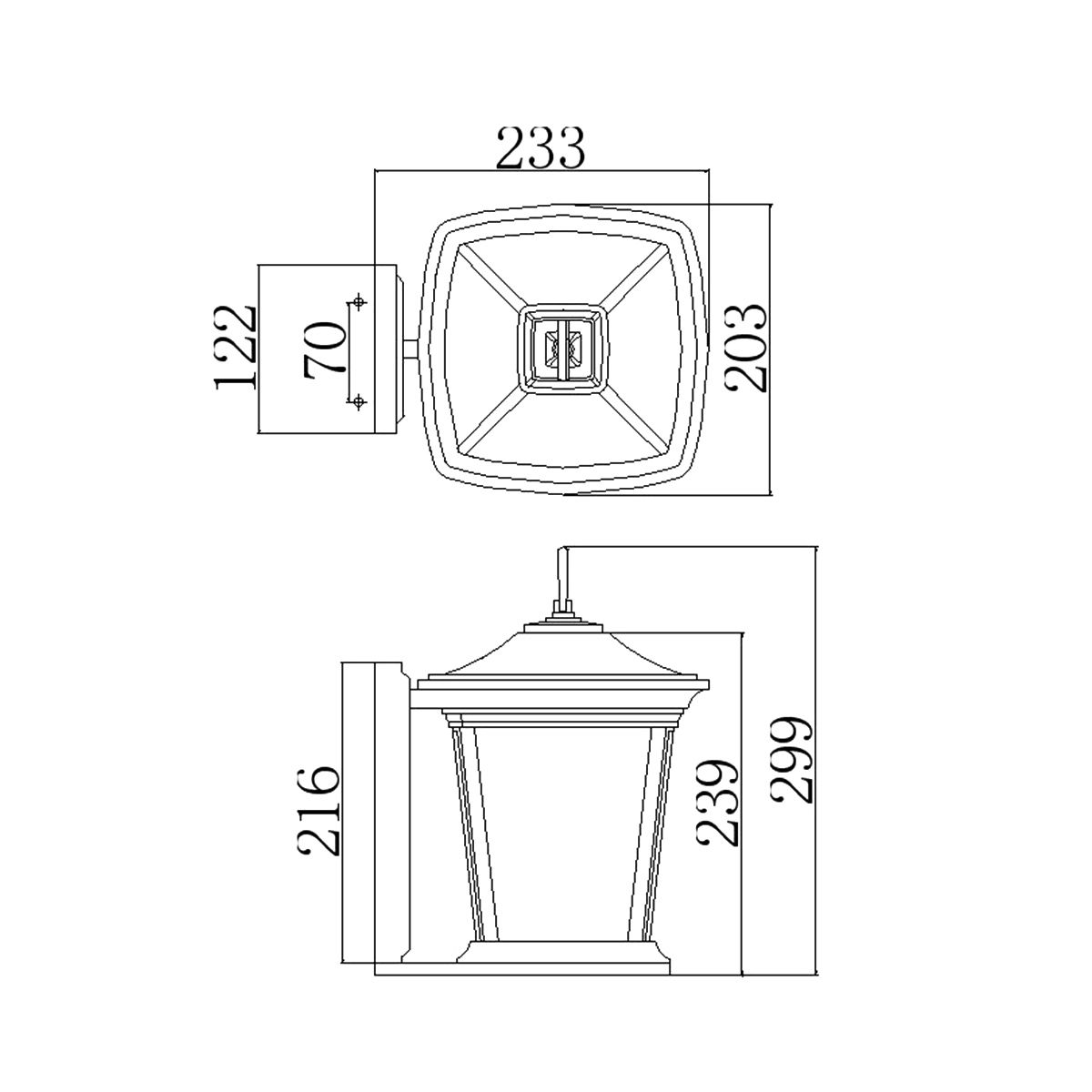 Bromley Kültéri Kicsi Fali Lantern, Bronz