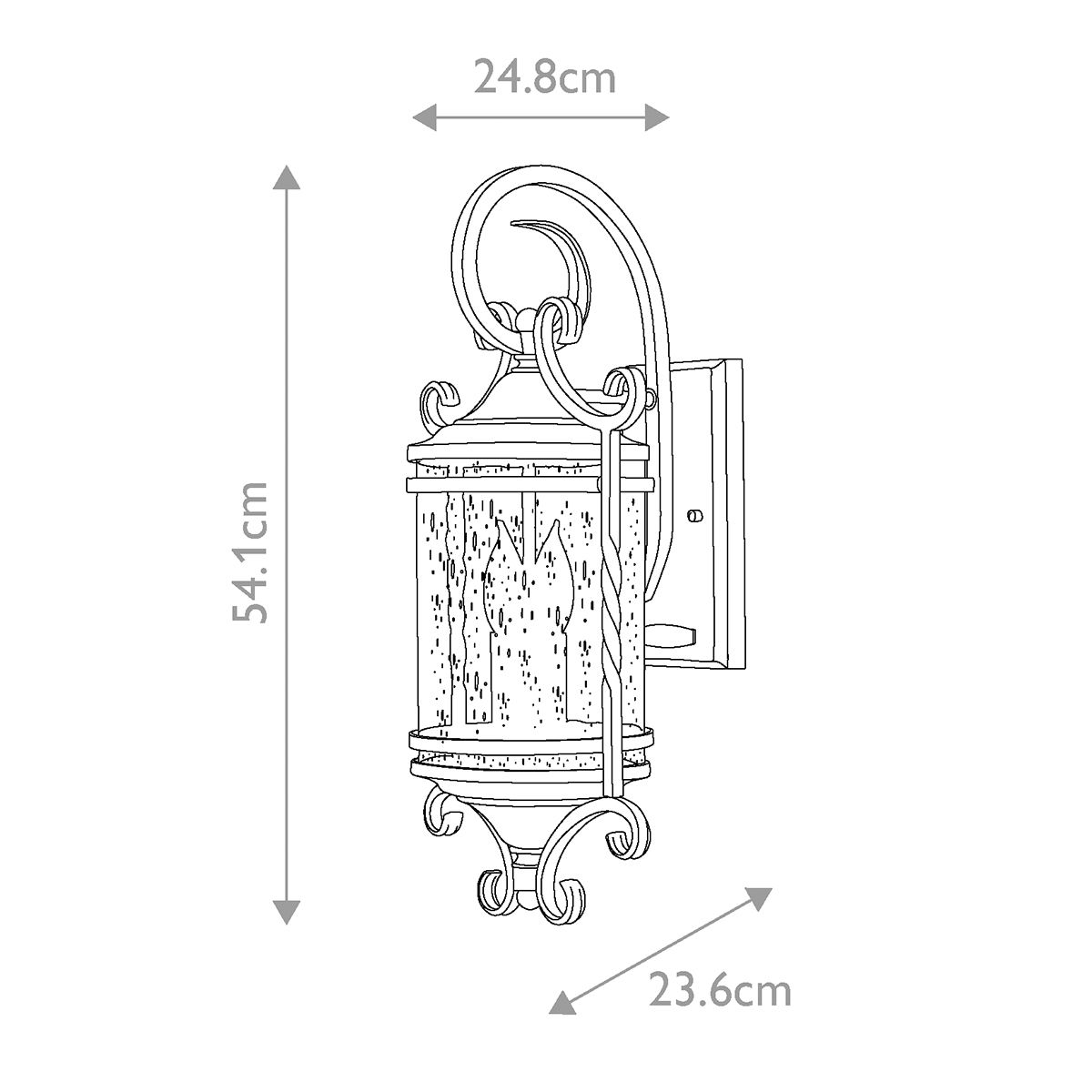 Casa 2 Izzós Fekete Kültéri Fali Lantern Lámpa