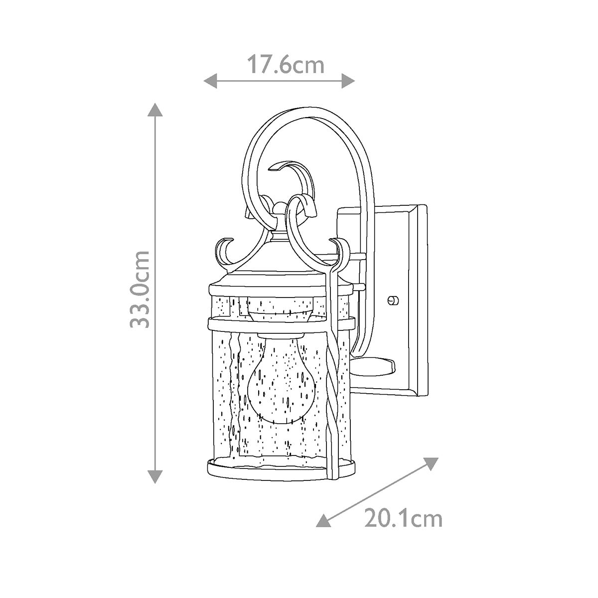 Casa Fekete Kültéri Lantern Fali Lámpa