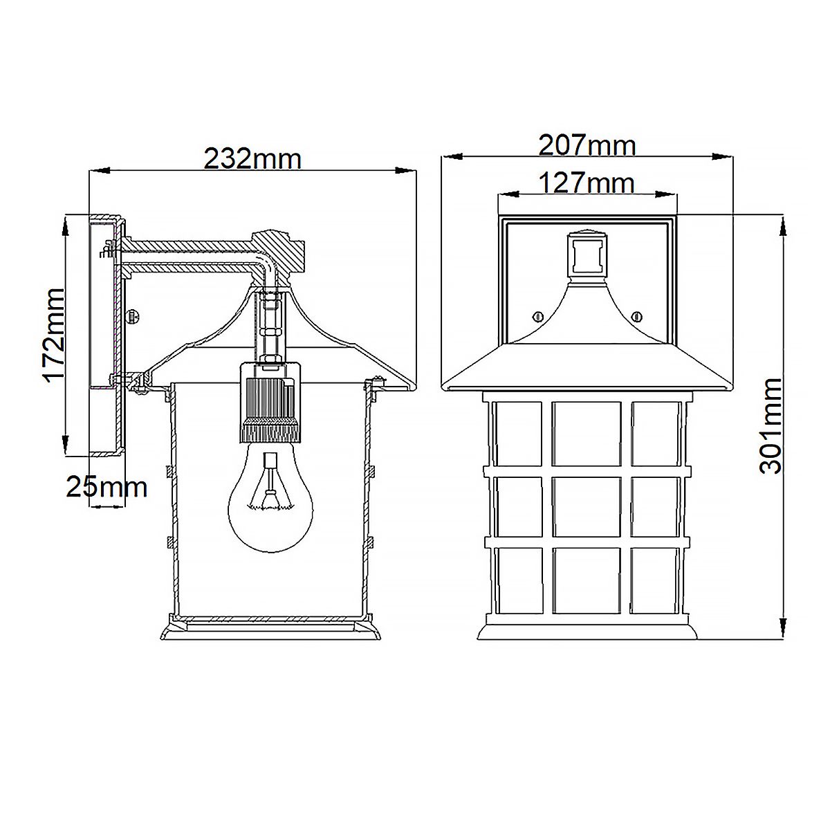 Freeport Fehér Kültéri Fali Lantern Lámpa