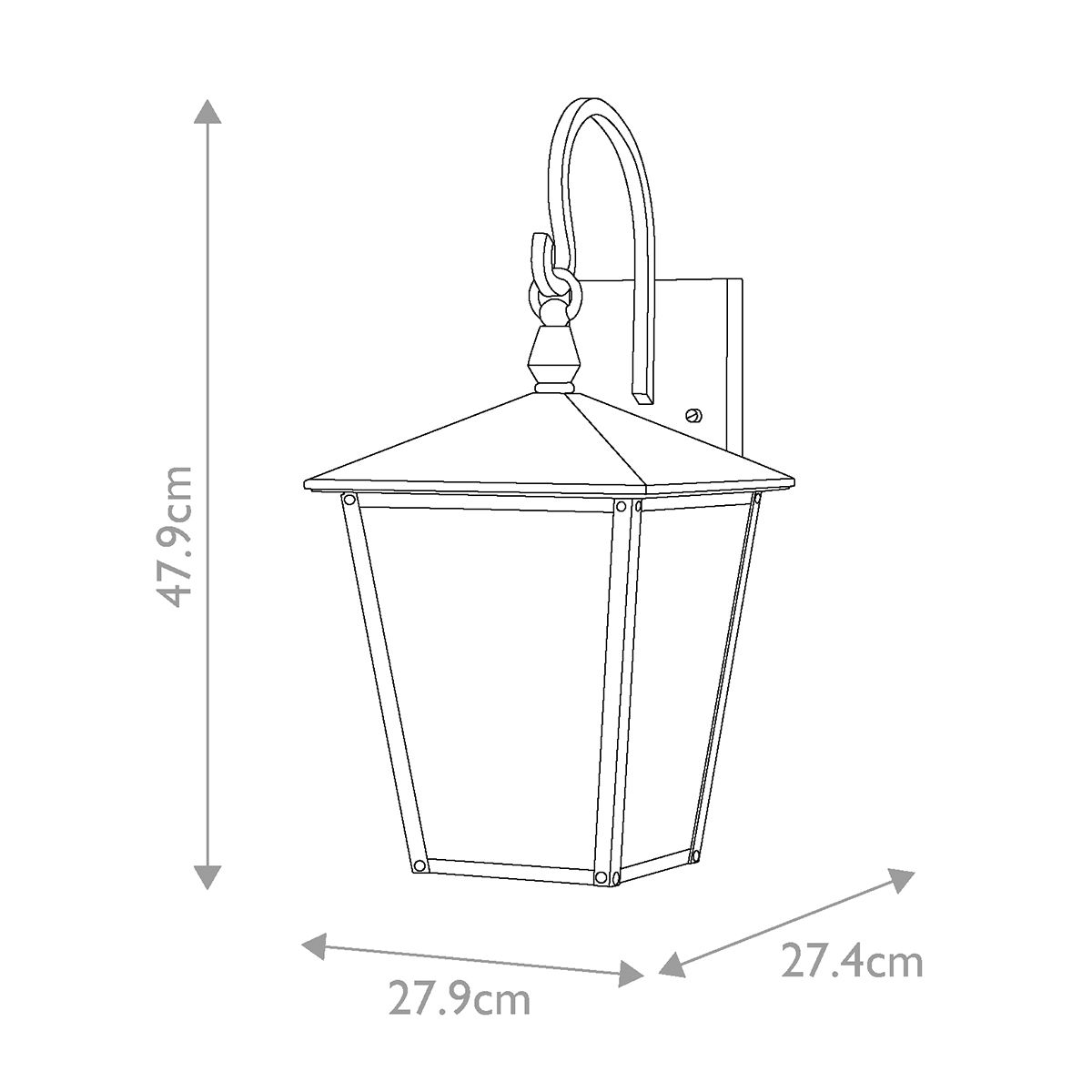 Huntersfield 2 Izzós Kültéri Fekete Fali Lantern