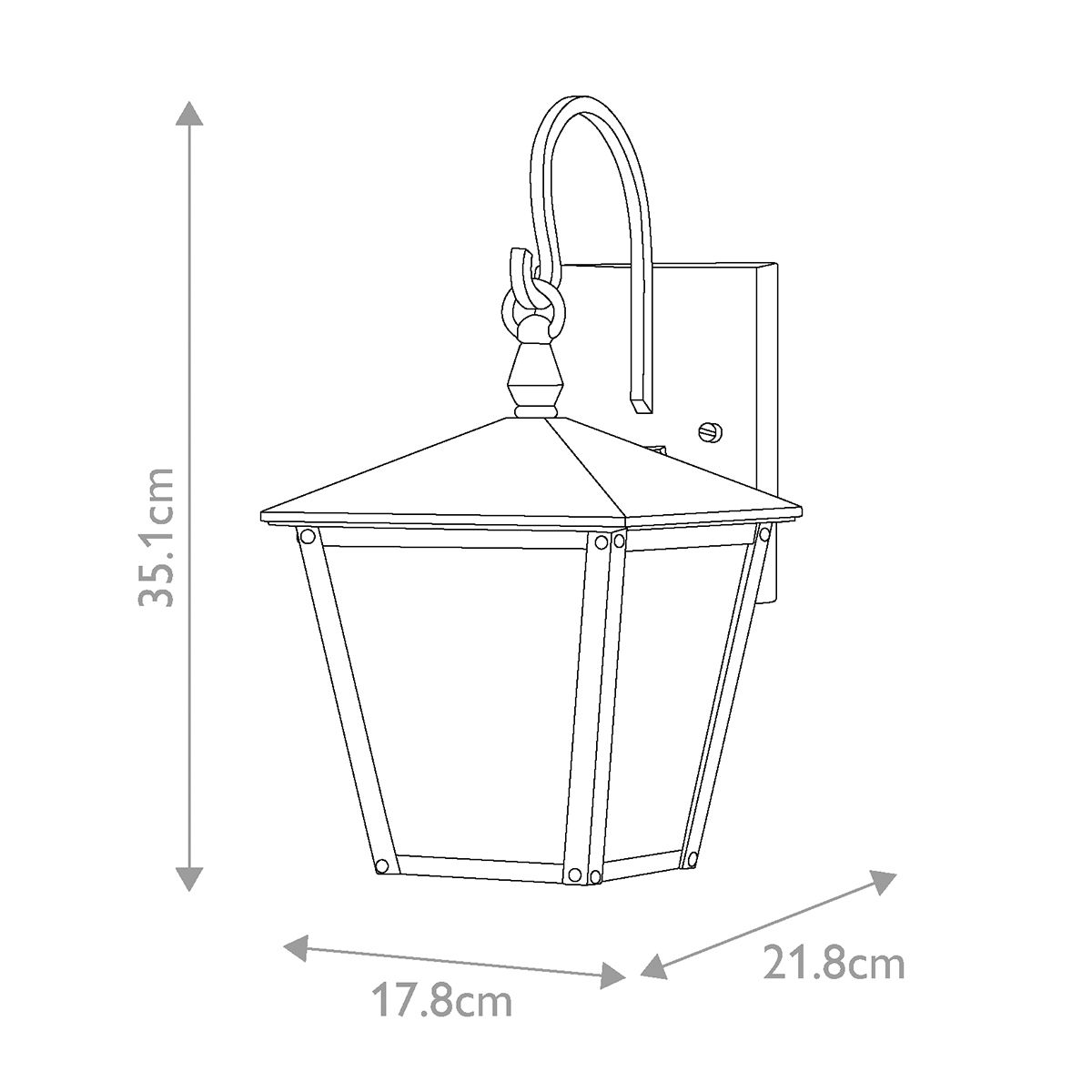 Huntersfield Fekete Kültéri Lantern Fali Lámpa