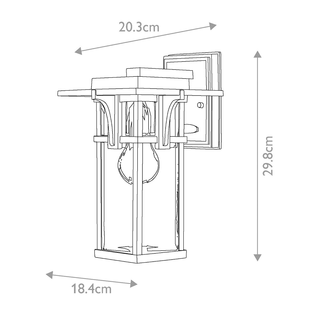 Manhattan Kültéri Kicsi Fali Lantern, Bronz