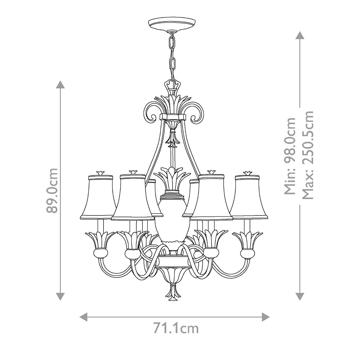 Plantation 7 Lámpa Csillár,Gyöngyszem Bronz