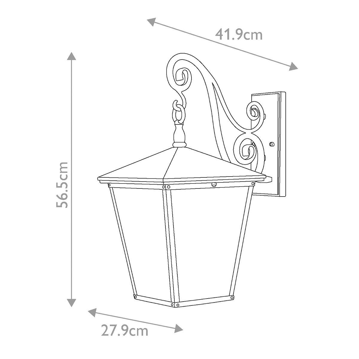 Trellis 4 Izzós Kültéri Bronz Nagy Fali Lantern