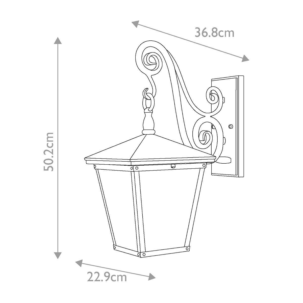 Trellis Kültéri Fali Lantern Lámpa, Bronz