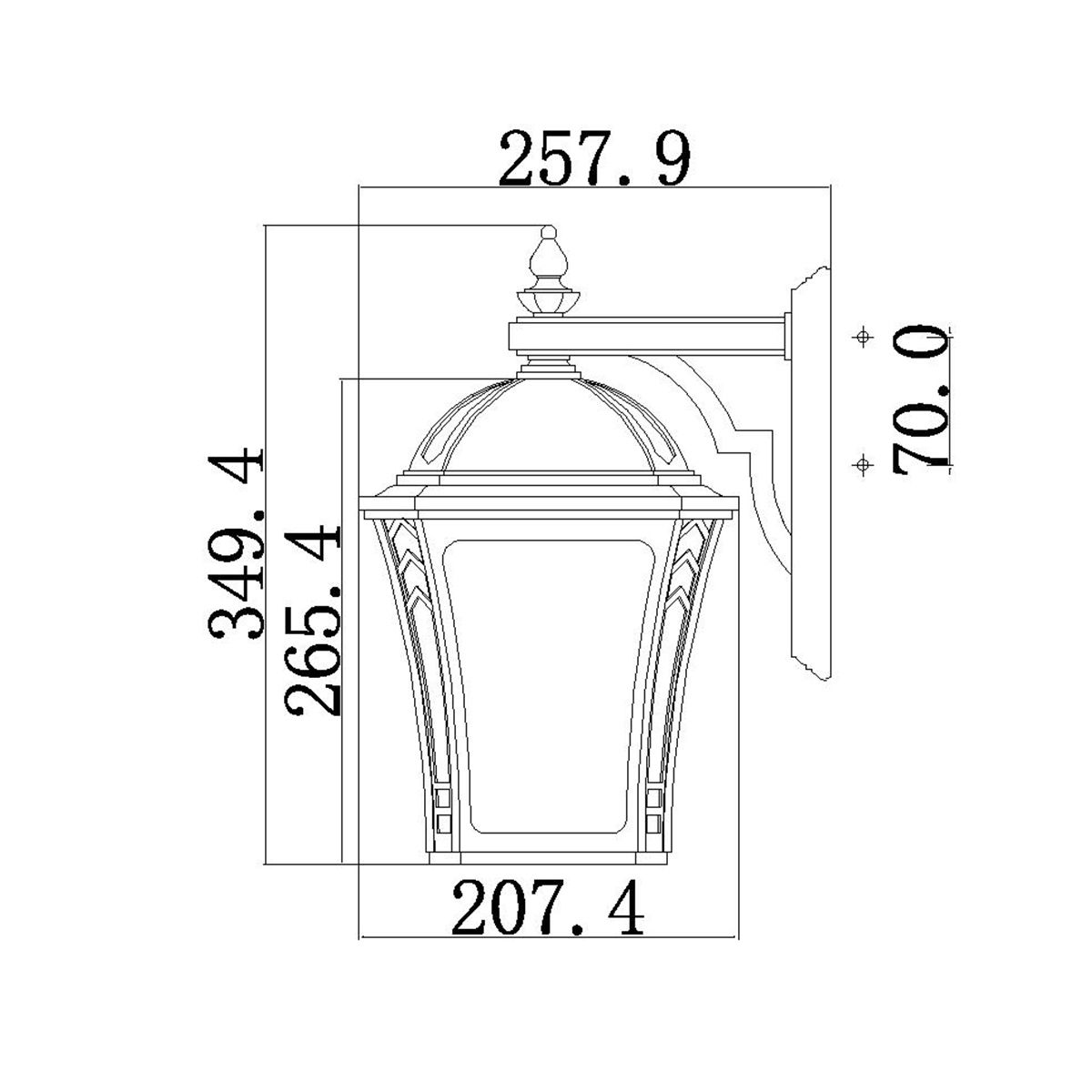 WabHamu Kültéri Bronz Fali Lantern, 2 Izzós